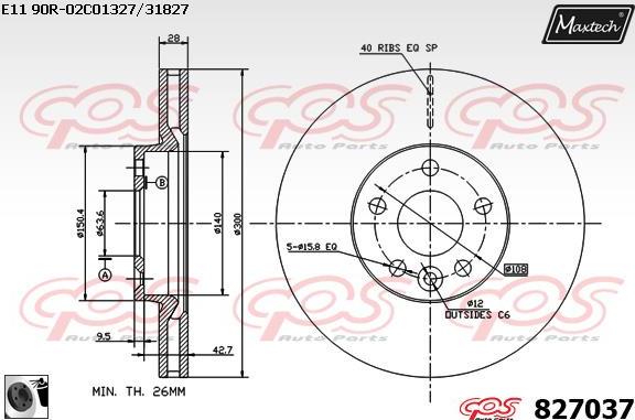 Maxtech 883434 - Brake Disc autospares.lv