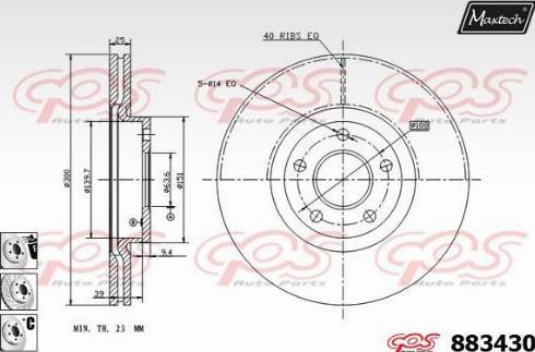 Maxtech 883430.6980 - Brake Disc autospares.lv