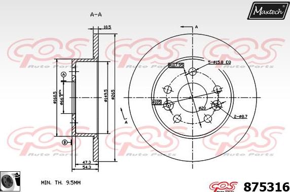 Maxtech 883433 - Brake Disc autospares.lv