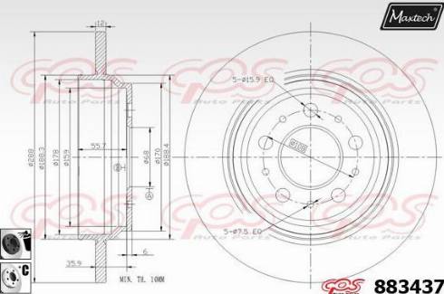 Maxtech 883437.6060 - Brake Disc autospares.lv