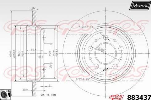 Maxtech 883437.0060 - Brake Disc autospares.lv