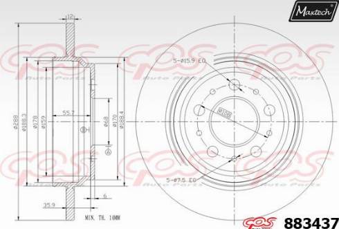 Maxtech 883437.0000 - Brake Disc autospares.lv