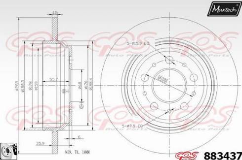 Maxtech 883437.0080 - Brake Disc autospares.lv