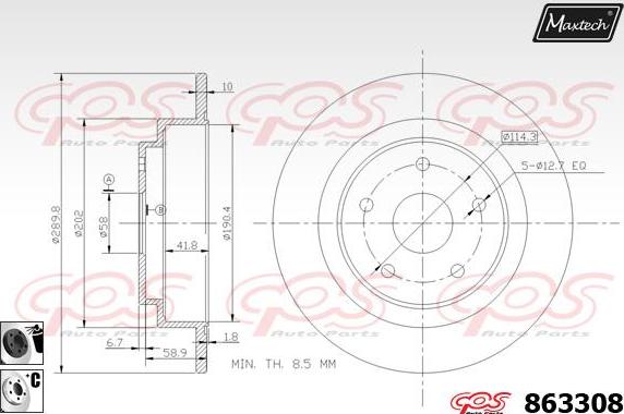 Maxtech 883437 - Brake Disc autospares.lv