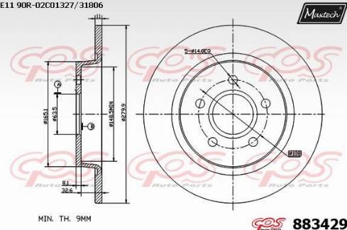 Maxtech 883429.0000 - Brake Disc autospares.lv