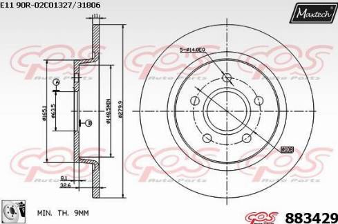 Maxtech 883429.0080 - Brake Disc autospares.lv