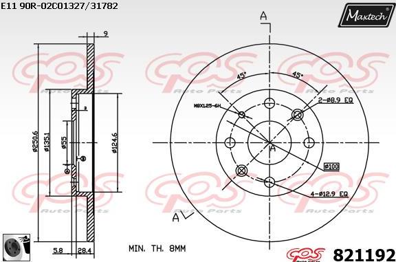 Maxtech 883420 - Brake Disc autospares.lv