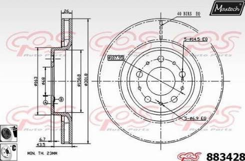 Maxtech 883428.6060 - Brake Disc autospares.lv