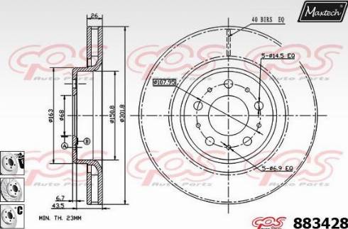 Maxtech 883428.6880 - Brake Disc autospares.lv