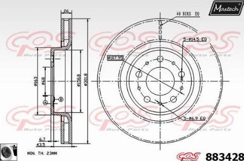 Maxtech 883428.0060 - Brake Disc autospares.lv