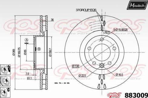 Maxtech 883009.6980 - Brake Disc autospares.lv