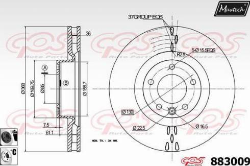 Maxtech 883009.6060 - Brake Disc autospares.lv