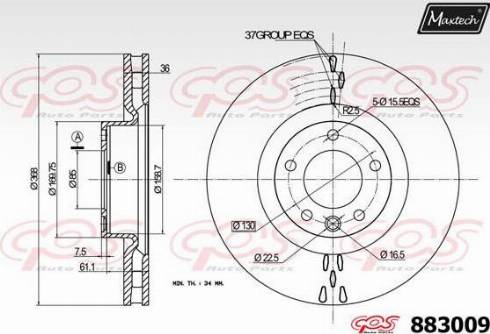 Maxtech 883009.0000 - Brake Disc autospares.lv