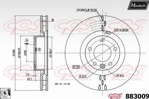 Maxtech 883009.0080 - Brake Disc autospares.lv