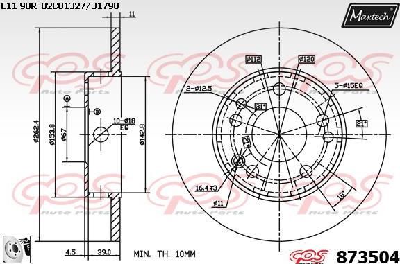 Maxtech 883009 - Brake Disc autospares.lv