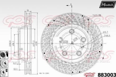 Maxtech 883003.6360 - Brake Disc autospares.lv