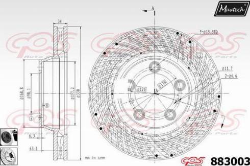 Maxtech 883003.0360 - Brake Disc autospares.lv