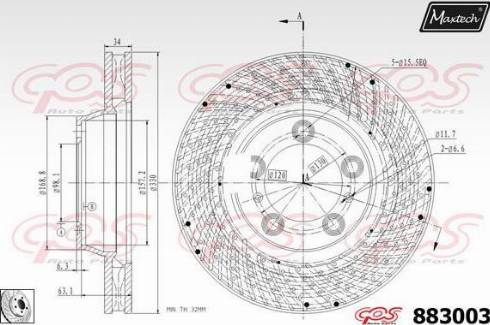 Maxtech 883003.0300 - Brake Disc autospares.lv