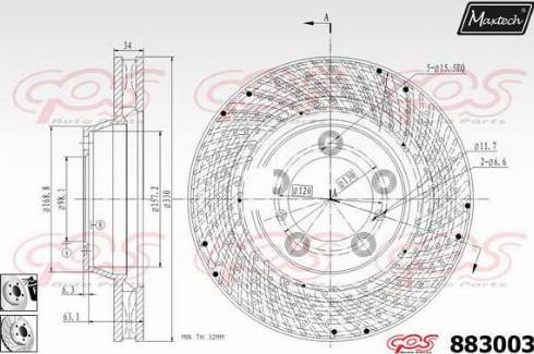 Maxtech 883003.0380 - Brake Disc autospares.lv