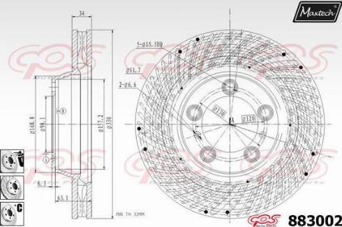 Maxtech 883002.6880 - Brake Disc autospares.lv