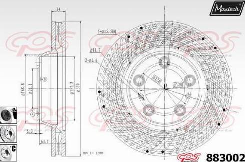 Maxtech 883002.6260 - Brake Disc autospares.lv