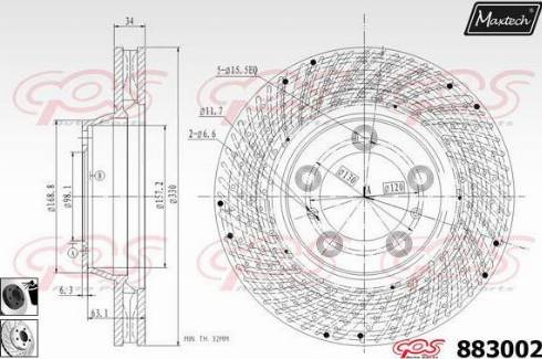 Maxtech 883002.0260 - Brake Disc autospares.lv