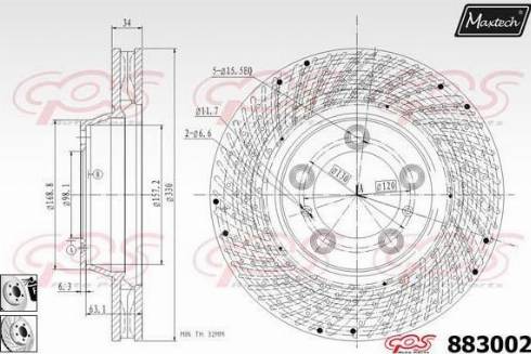 Maxtech 883002.0280 - Brake Disc autospares.lv