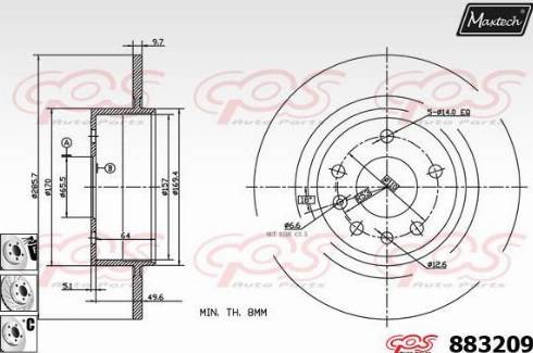 Maxtech 883209.6880 - Brake Disc autospares.lv