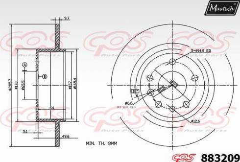 Maxtech 883209.0000 - Brake Disc autospares.lv