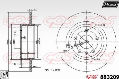 Maxtech 883209.0080 - Brake Disc autospares.lv