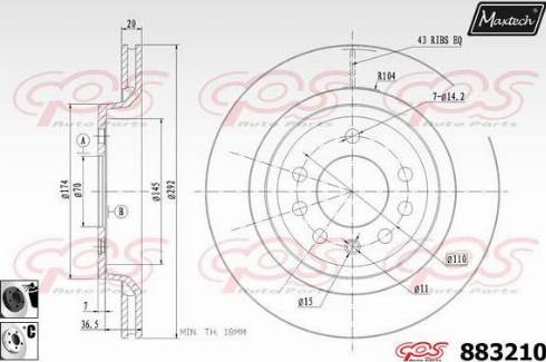 Maxtech 883210.6060 - Brake Disc autospares.lv