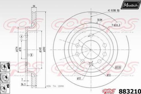 Maxtech 883210.6880 - Brake Disc autospares.lv