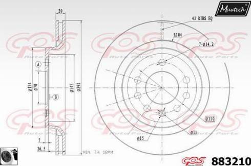 Maxtech 883210.0060 - Brake Disc autospares.lv