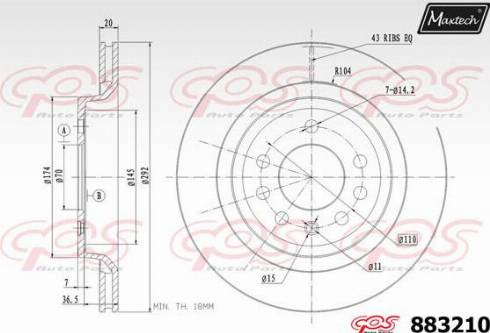 Maxtech 883210.0000 - Brake Disc autospares.lv