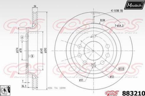 Maxtech 883210.0080 - Brake Disc autospares.lv