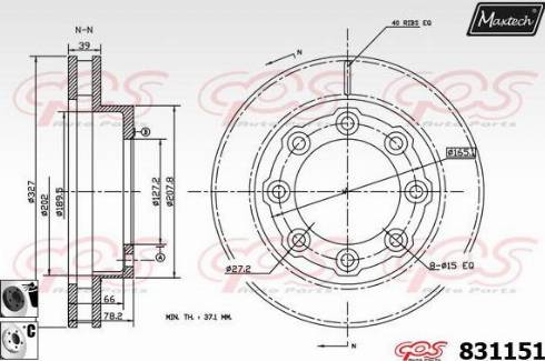 Maxtech 831151.6060 - Brake Disc autospares.lv