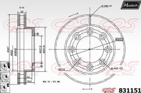 Maxtech 831151.6880 - Brake Disc autospares.lv