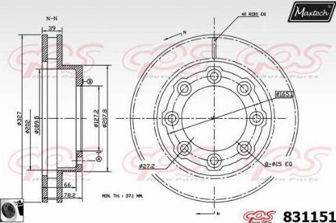 Maxtech 831151.0060 - Brake Disc autospares.lv