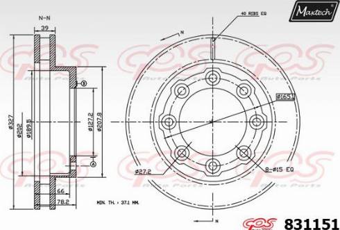 Maxtech 831151.0000 - Brake Disc autospares.lv