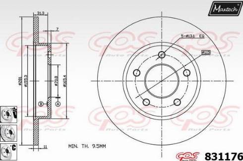 Maxtech 831176.6880 - Brake Disc autospares.lv