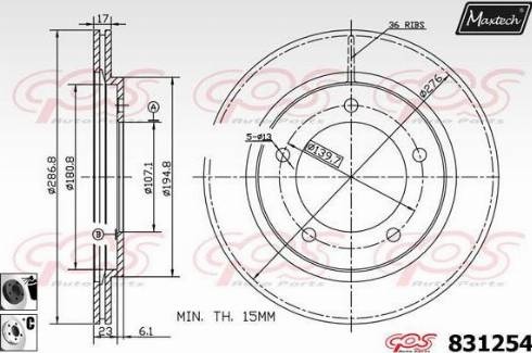 Maxtech 831254.6060 - Brake Disc autospares.lv