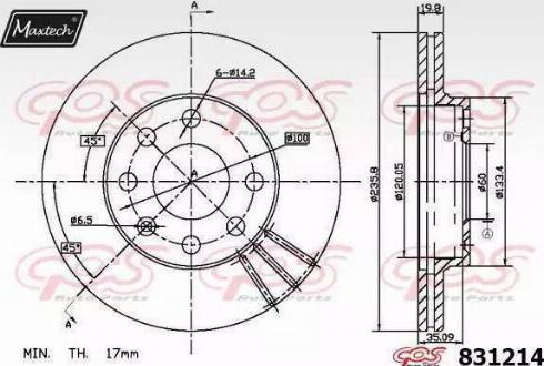 Maxtech 831214.0000 - Brake Disc autospares.lv