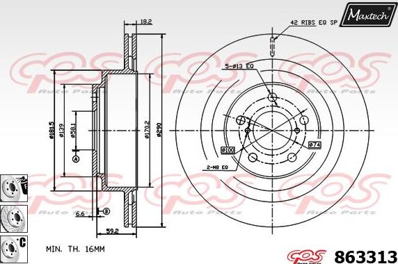 Maxtech 831214 - Brake Disc autospares.lv