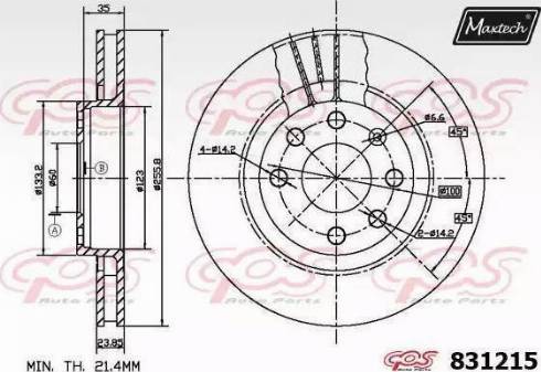 Maxtech 831215.6980 - Brake Disc autospares.lv