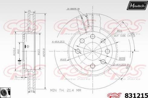 Maxtech 831215.0060 - Brake Disc autospares.lv