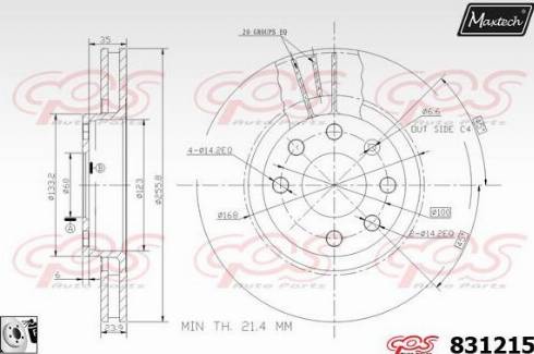 Maxtech 831215.0080 - Brake Disc autospares.lv