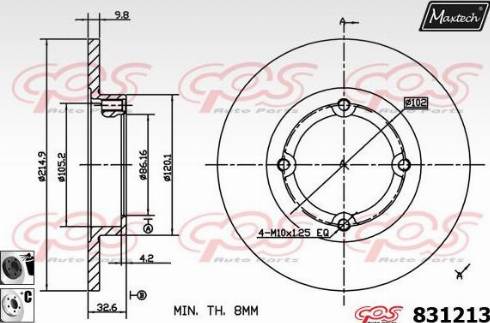 Maxtech 831213.6060 - Brake Disc autospares.lv