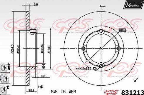 Maxtech 831213.6880 - Brake Disc autospares.lv