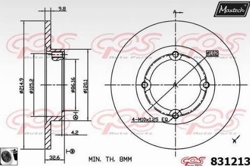 Maxtech 831213.0060 - Brake Disc autospares.lv