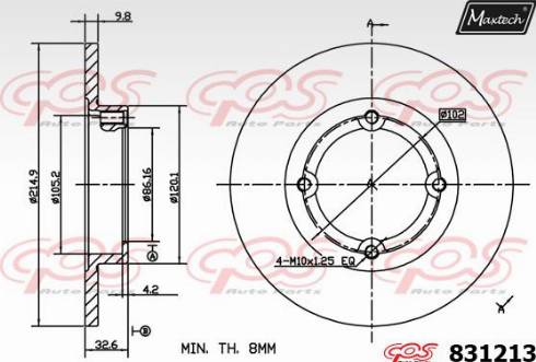 Maxtech 831213.0000 - Brake Disc autospares.lv